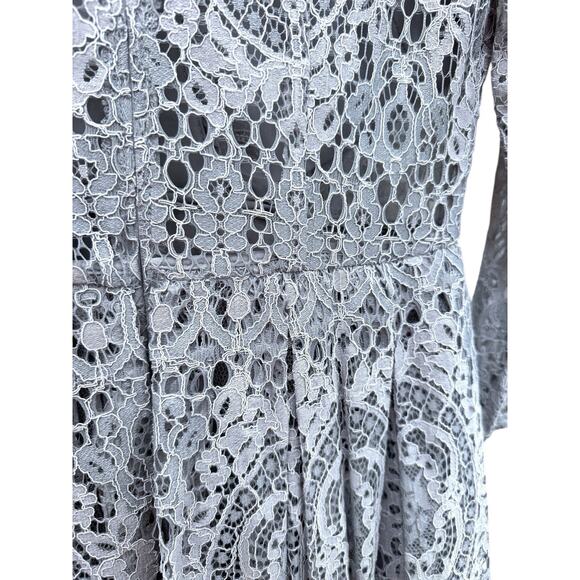 ASOS Dress Lace Chantilly Ash Tea Midi Empire Tulle Prom Formal Size 6 New - Picture 7 of 9